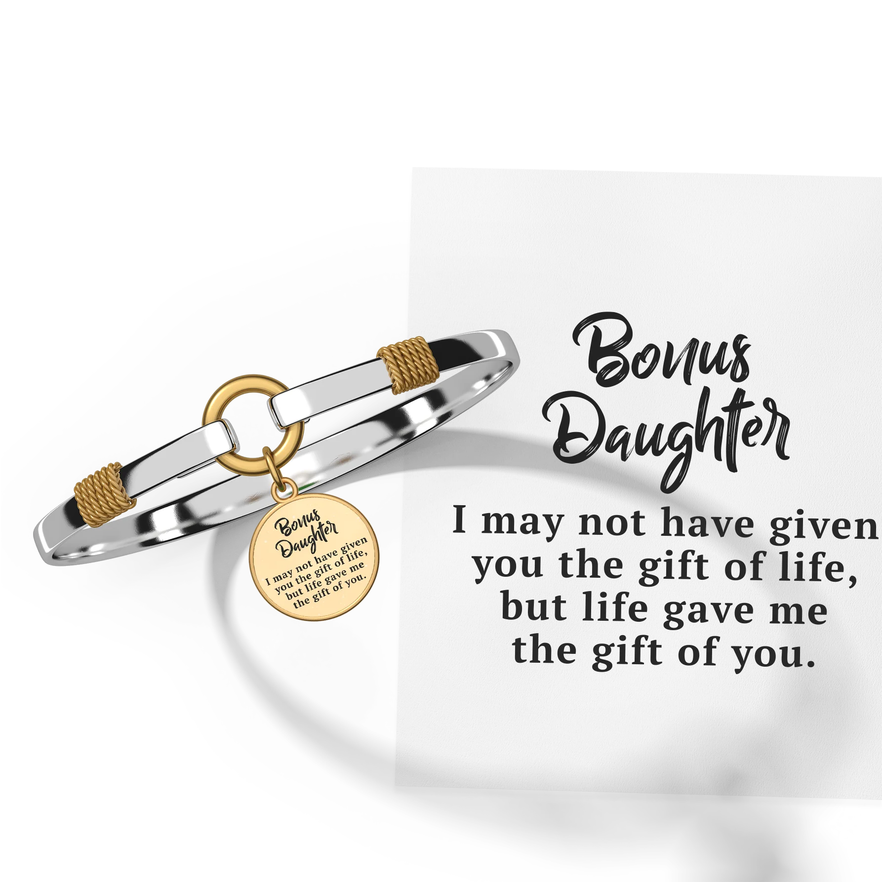 Bonus Daughter - Two-Tone Custom Charm Bracelet