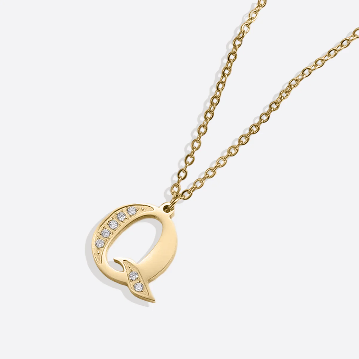 Crystal Accent Letter Satellite Necklace