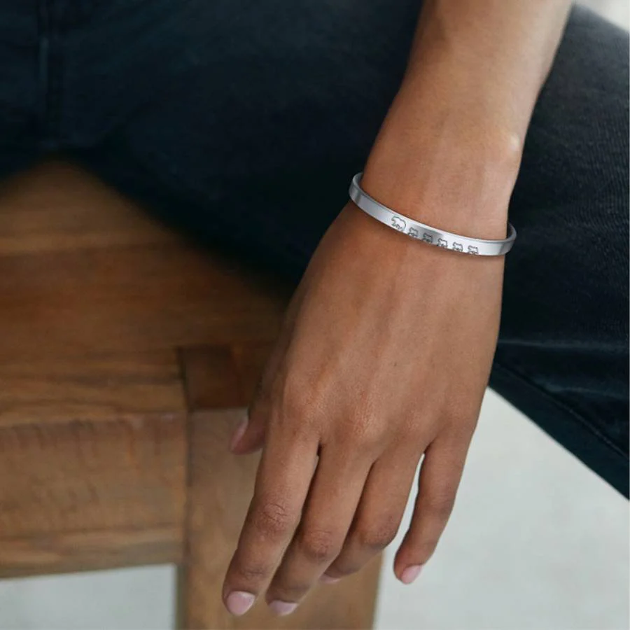 Mama Bear & Her Baby Bears Engraved Cuff Bracelet