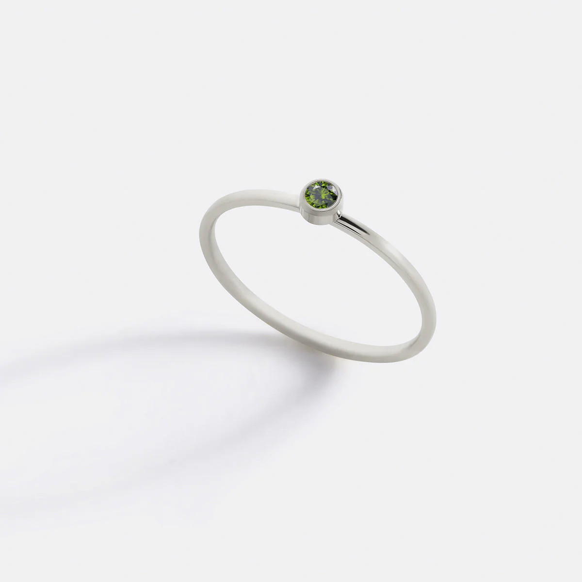 Minimalist Bezel-Set August Birthstone Stacking Band