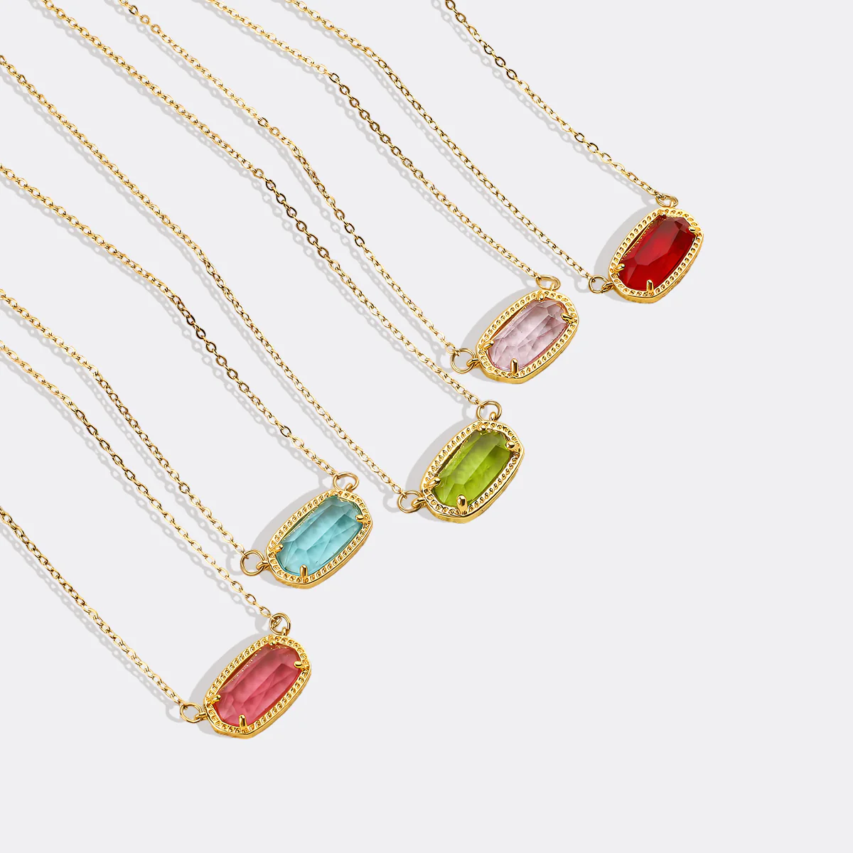 Oval Birthstone Pendant Necklace
