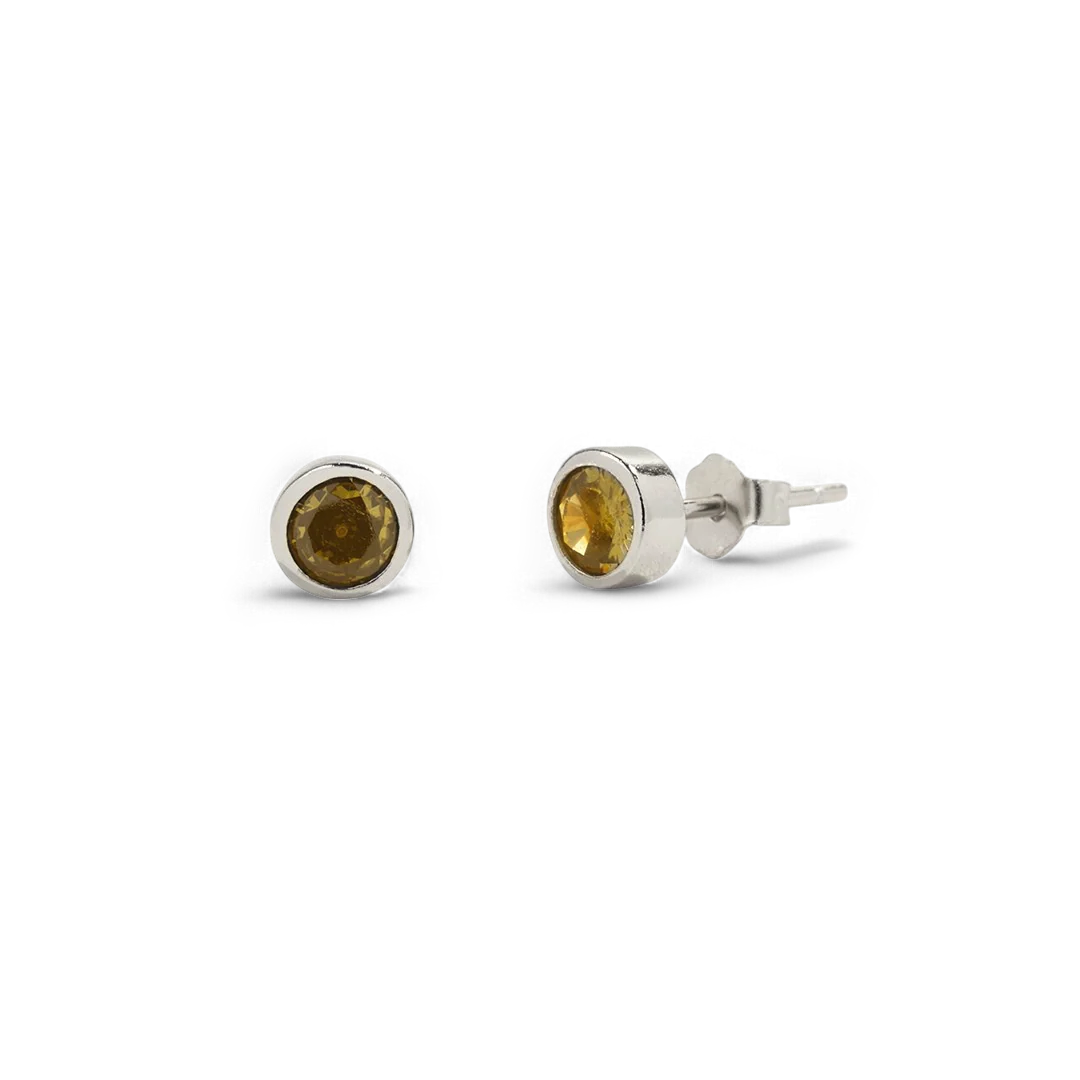 Birthstone Bezel Studs