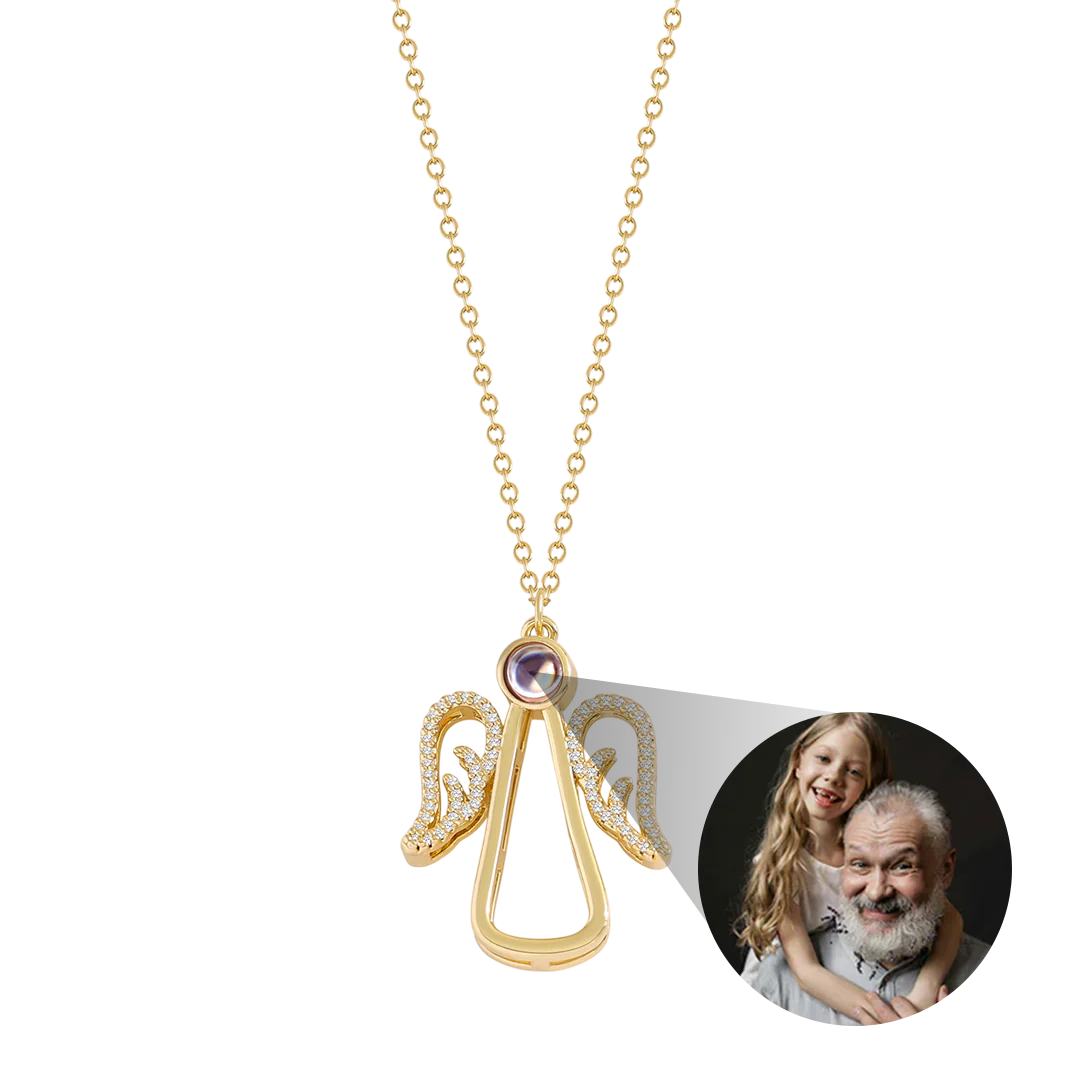 Personalized Angel Photo Charm Necklace