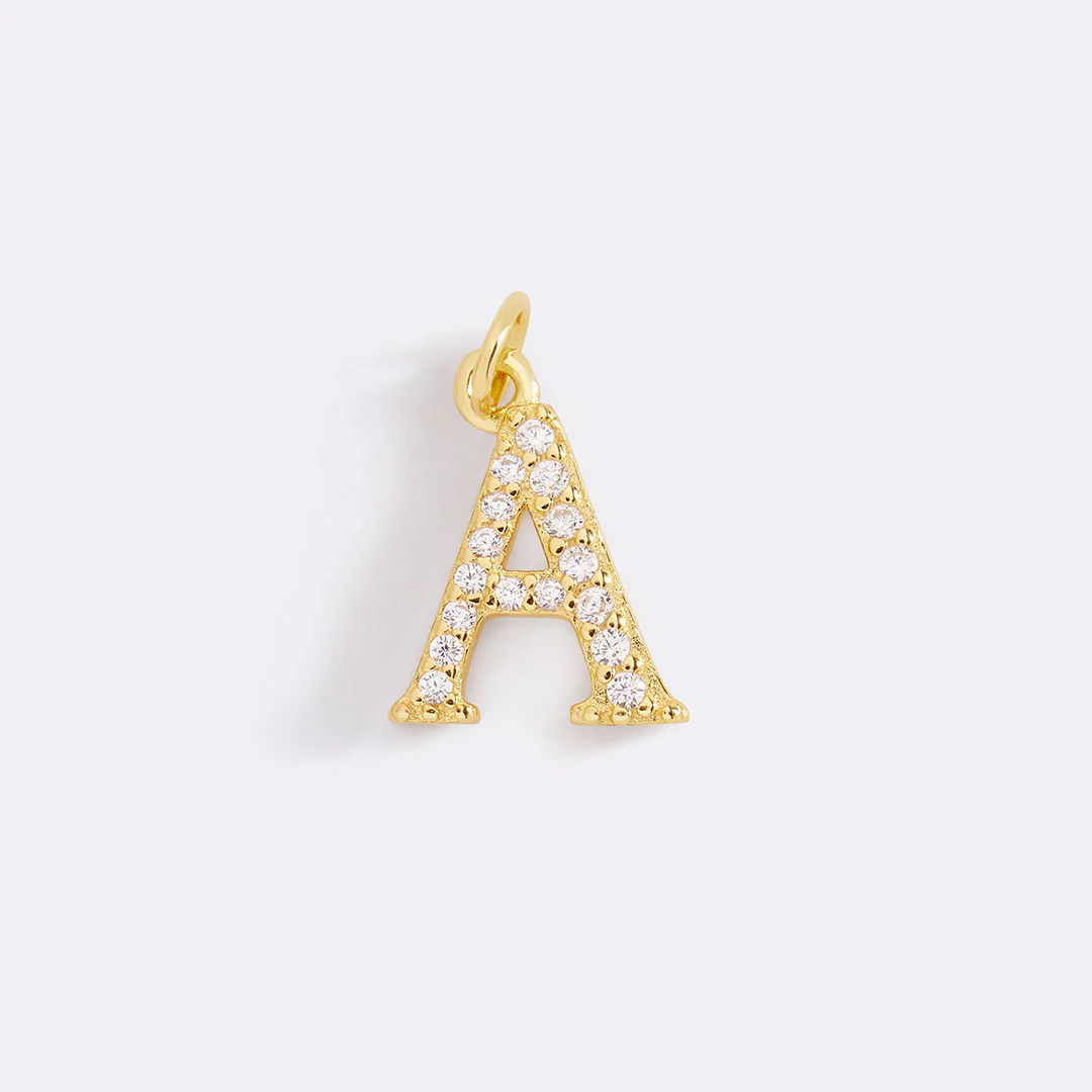 Dainty Pave Initial Charm