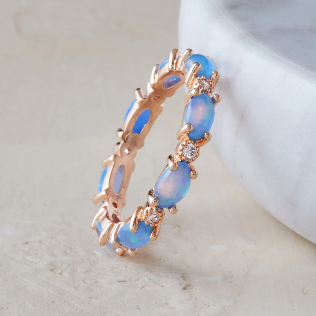 Eternity Fire Opal Ring