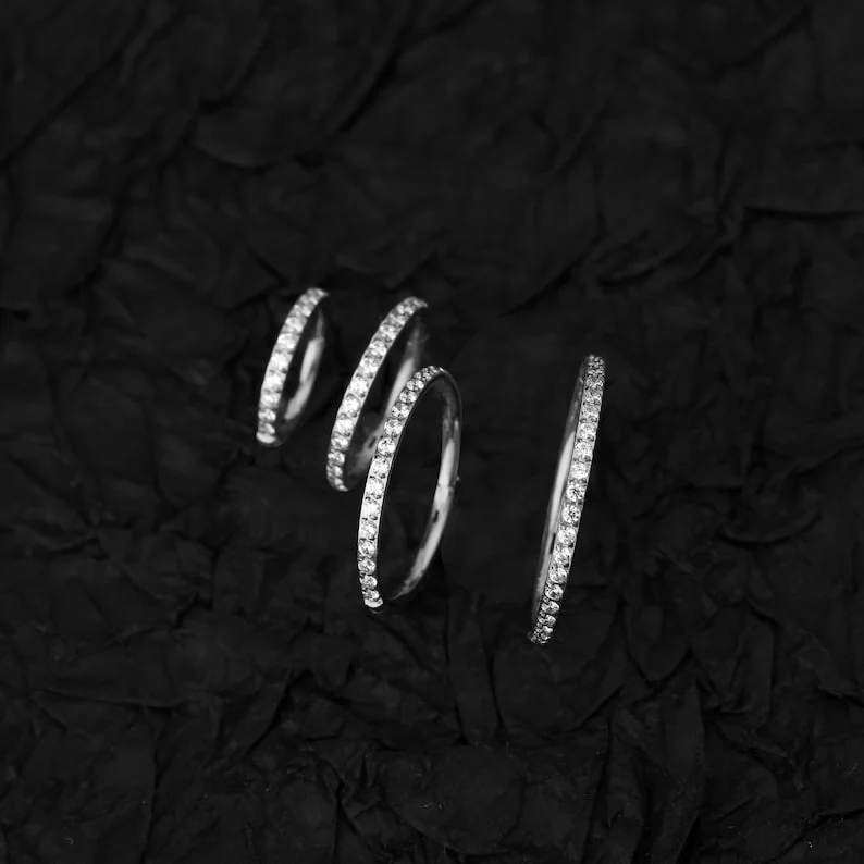 Eternity Crystal Cartilage Hoop Earrings | 16g