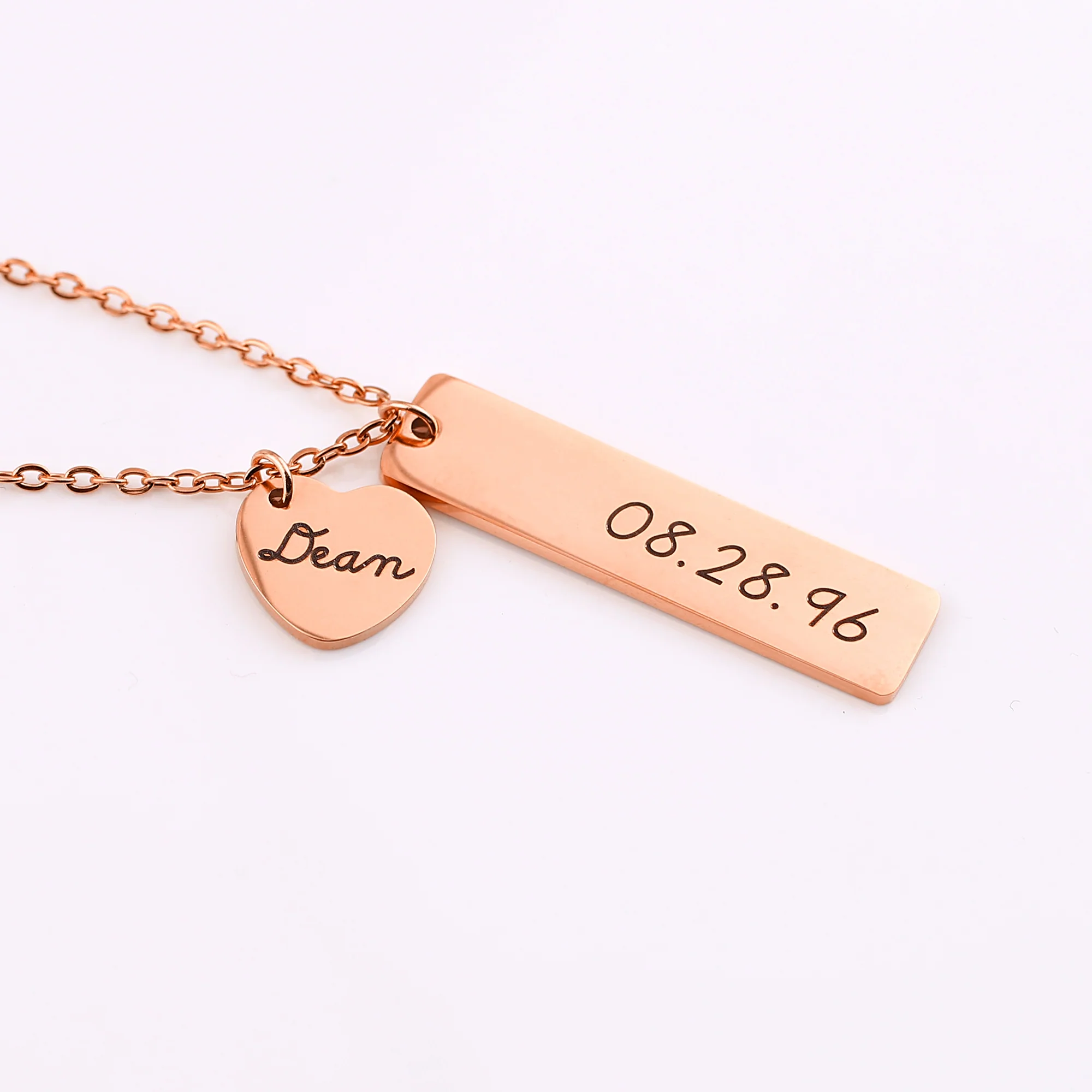 Engraved Heart Pendant Necklace • Best Friend Gift