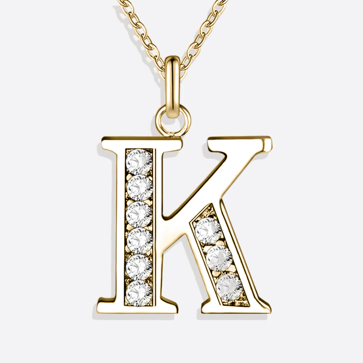 Crystal Accent Letter Satellite Necklace
