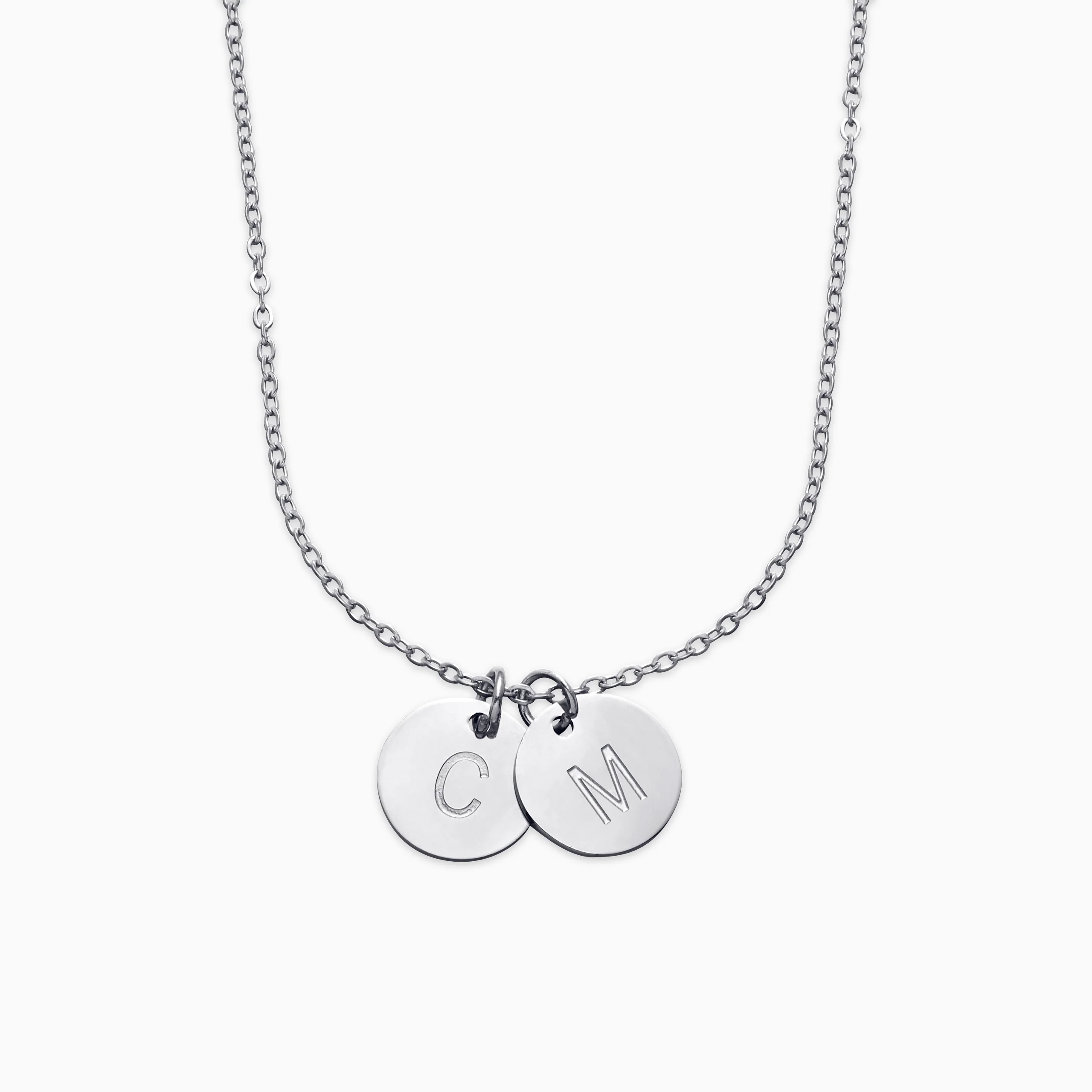 Dainty Disc Initial Necklace