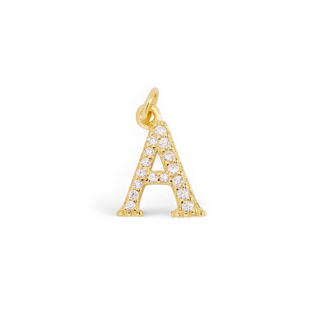 Dainty Pave Initial Charm