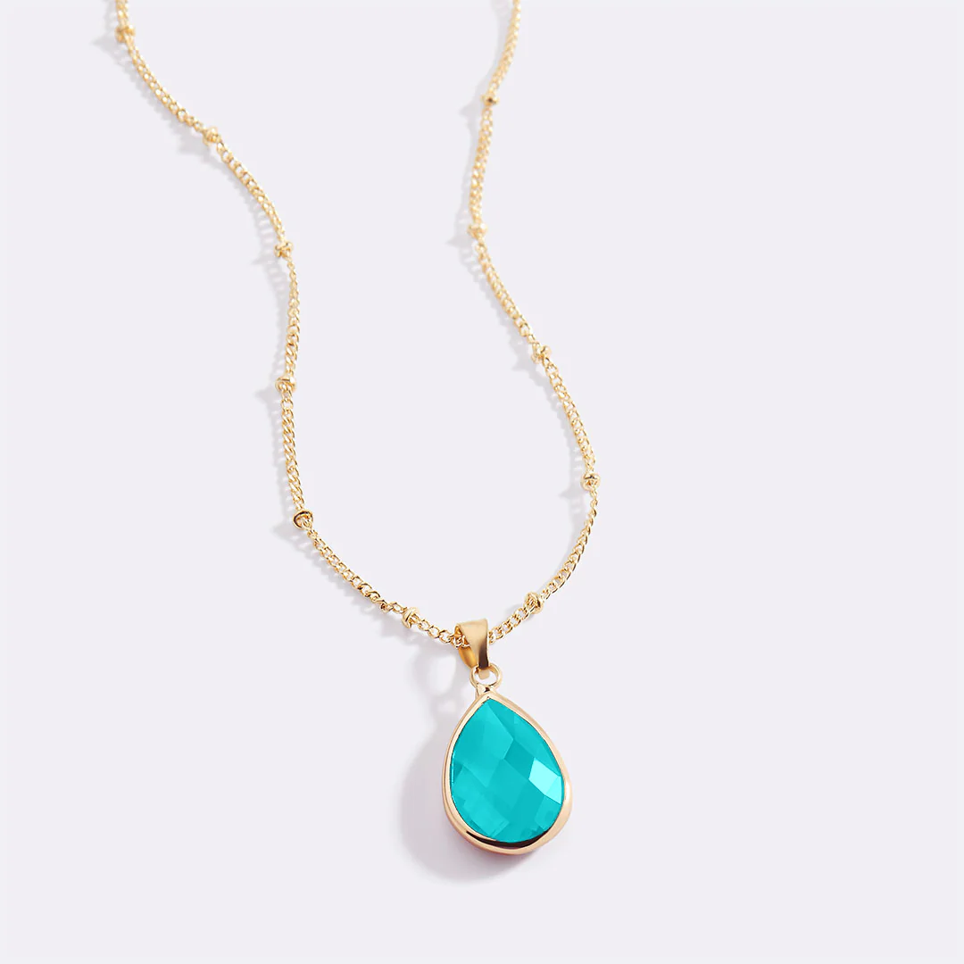 Birthstone Drop Pendant Necklace