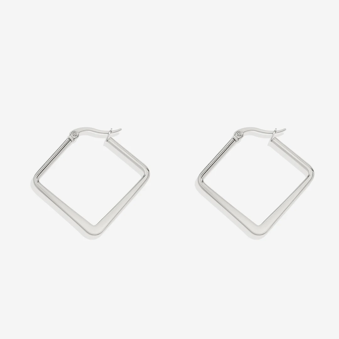 Geometric Girl Boss Hoop Earrings