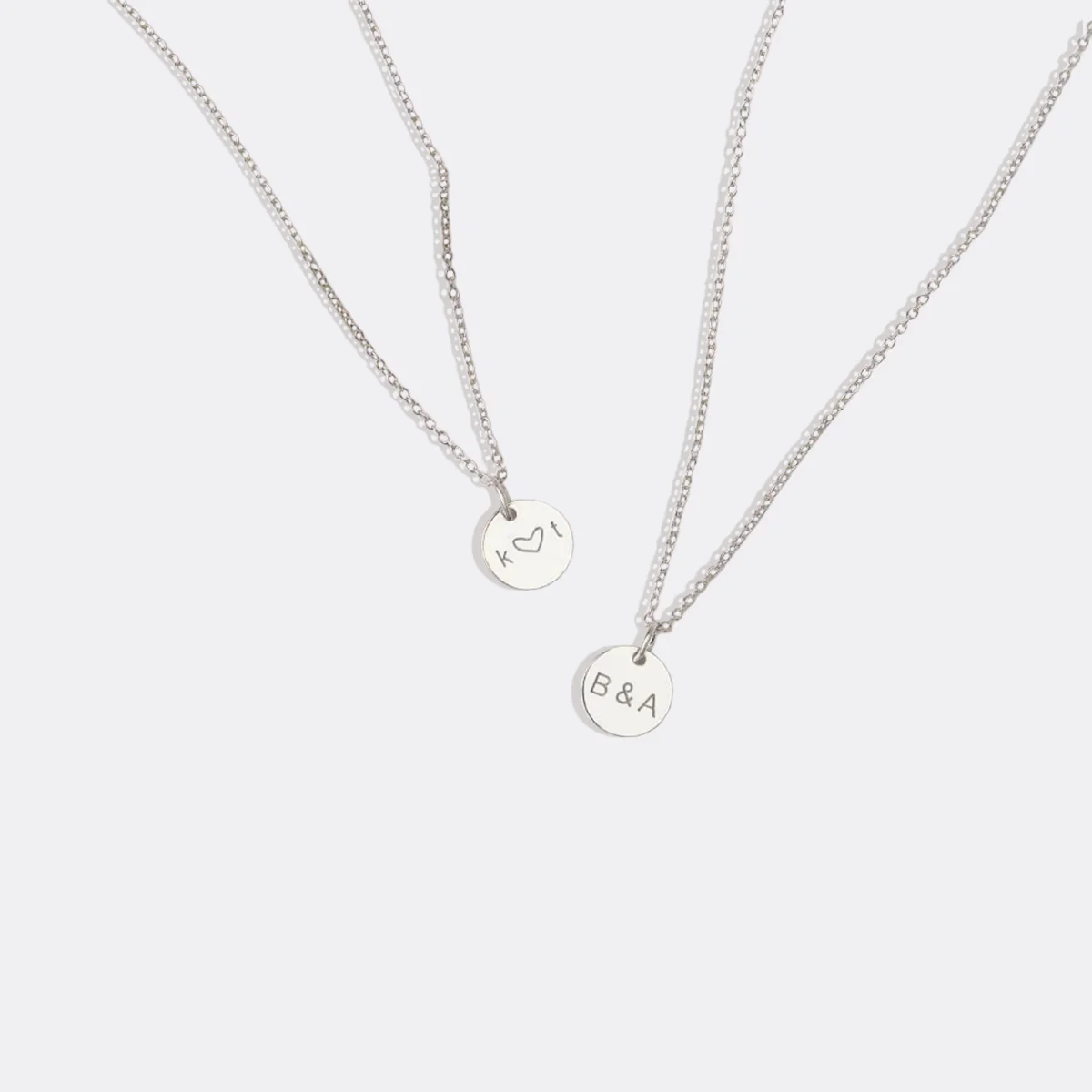 Love Disc Initial Necklace
