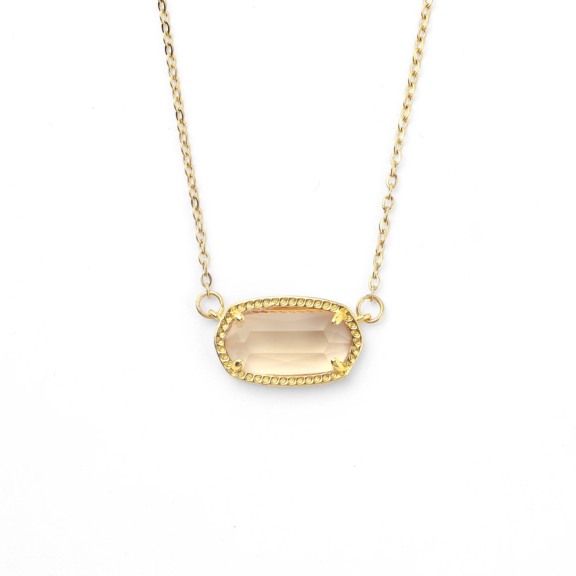 Oval Birthstone Pendant Necklace