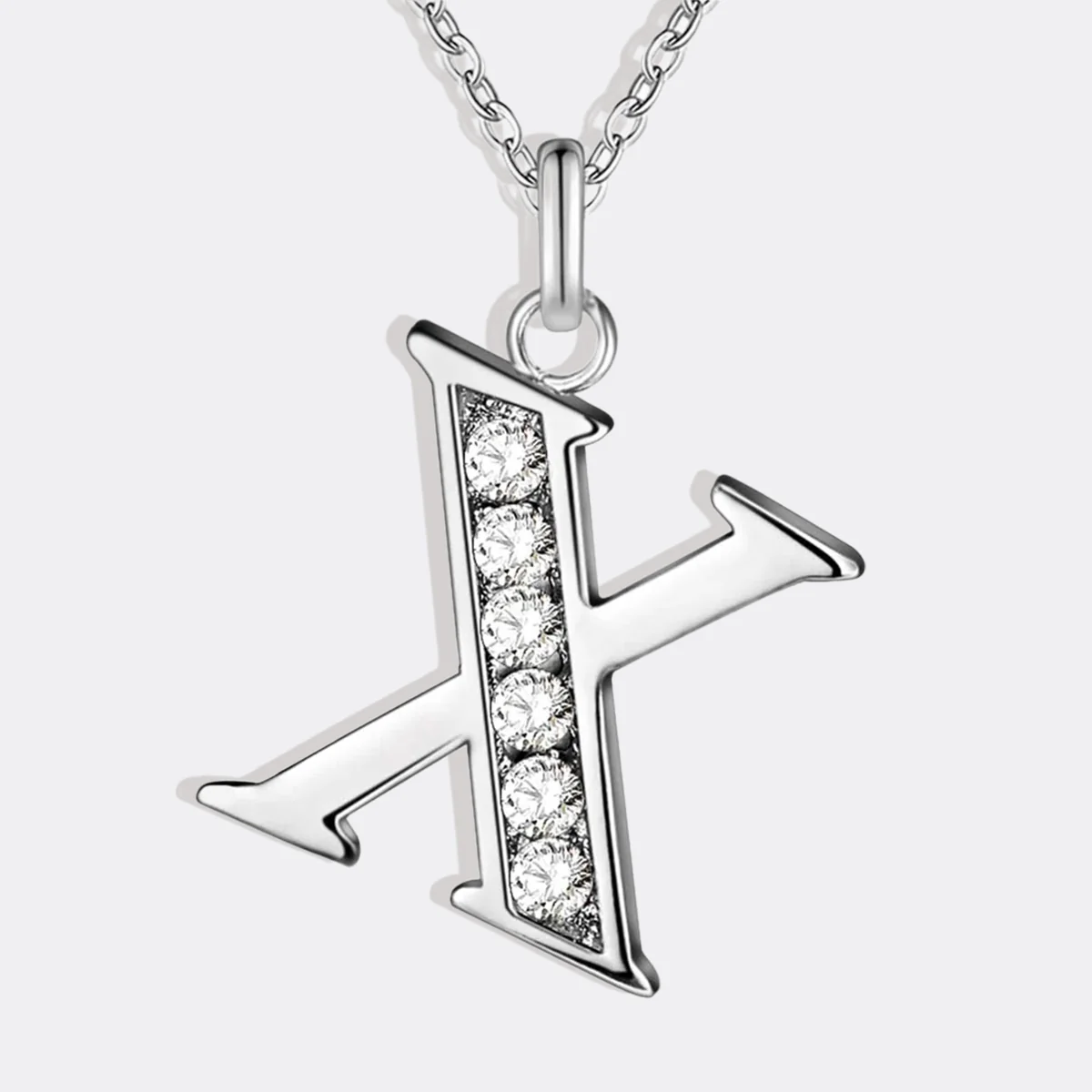Crystal Accent Letter Satellite Necklace