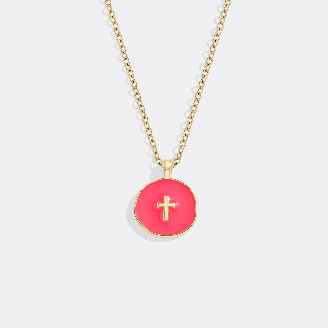 Minimalist Enamel Cross Pendant