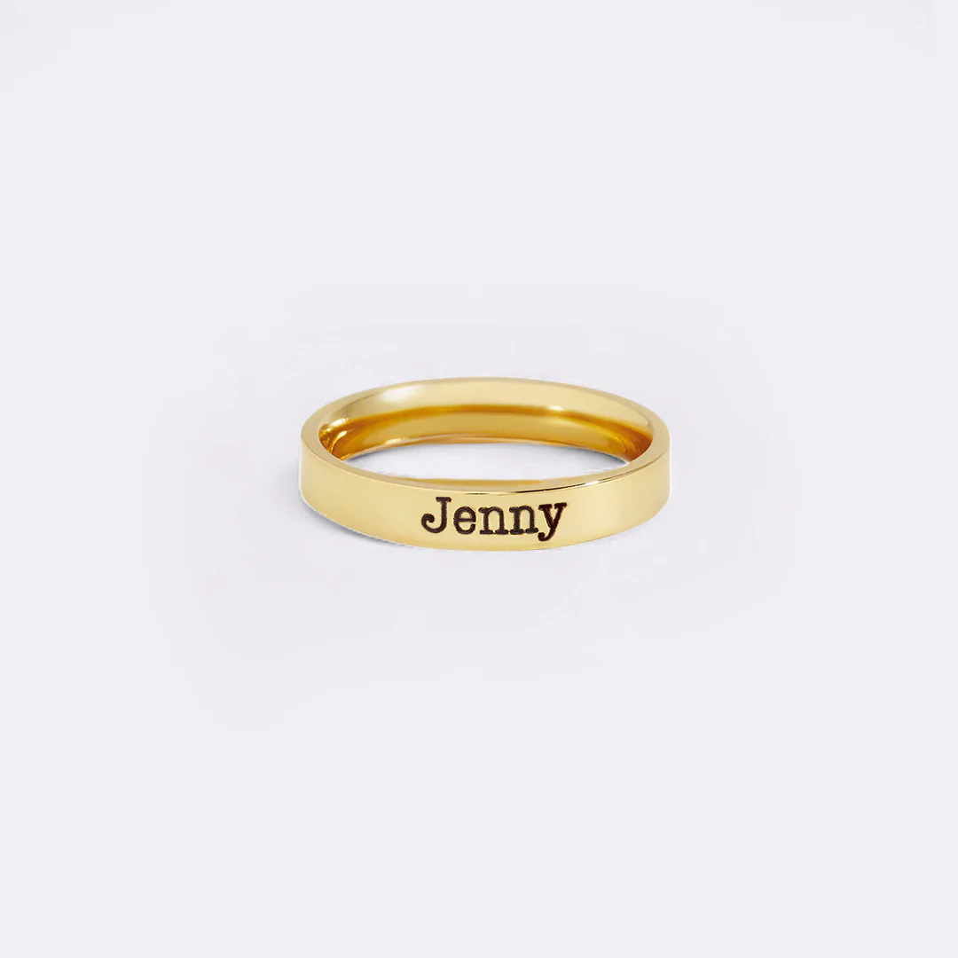 Engraved Stackable Name Ring | 3mm Band