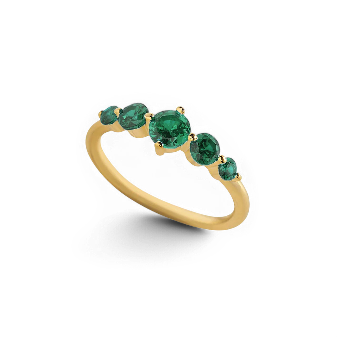 Five Stone Statement Birthstone Ring