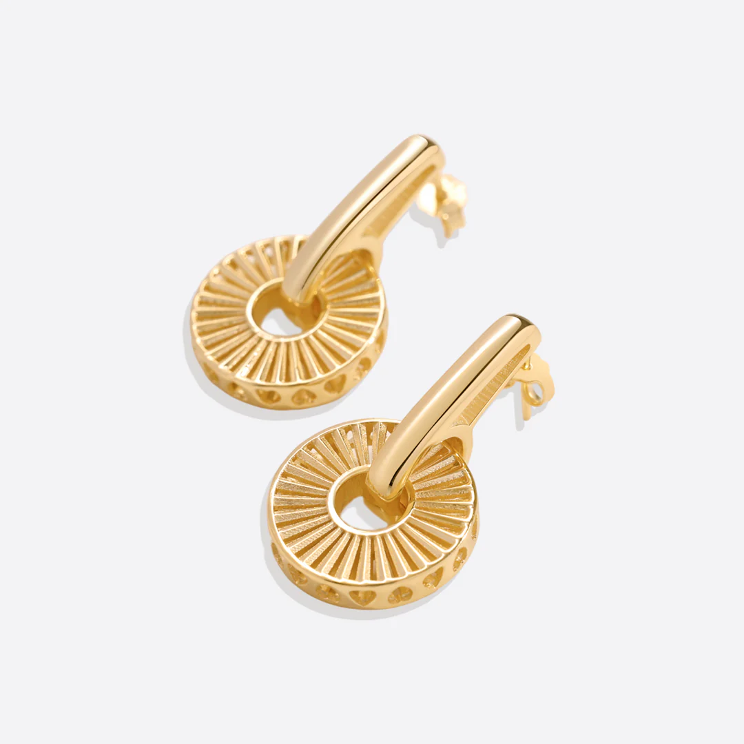 Gold Burst Drop Earrings