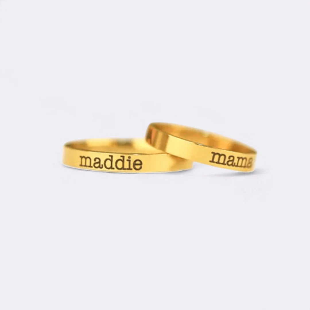 Engraved Stackable Name Ring | 3mm Band