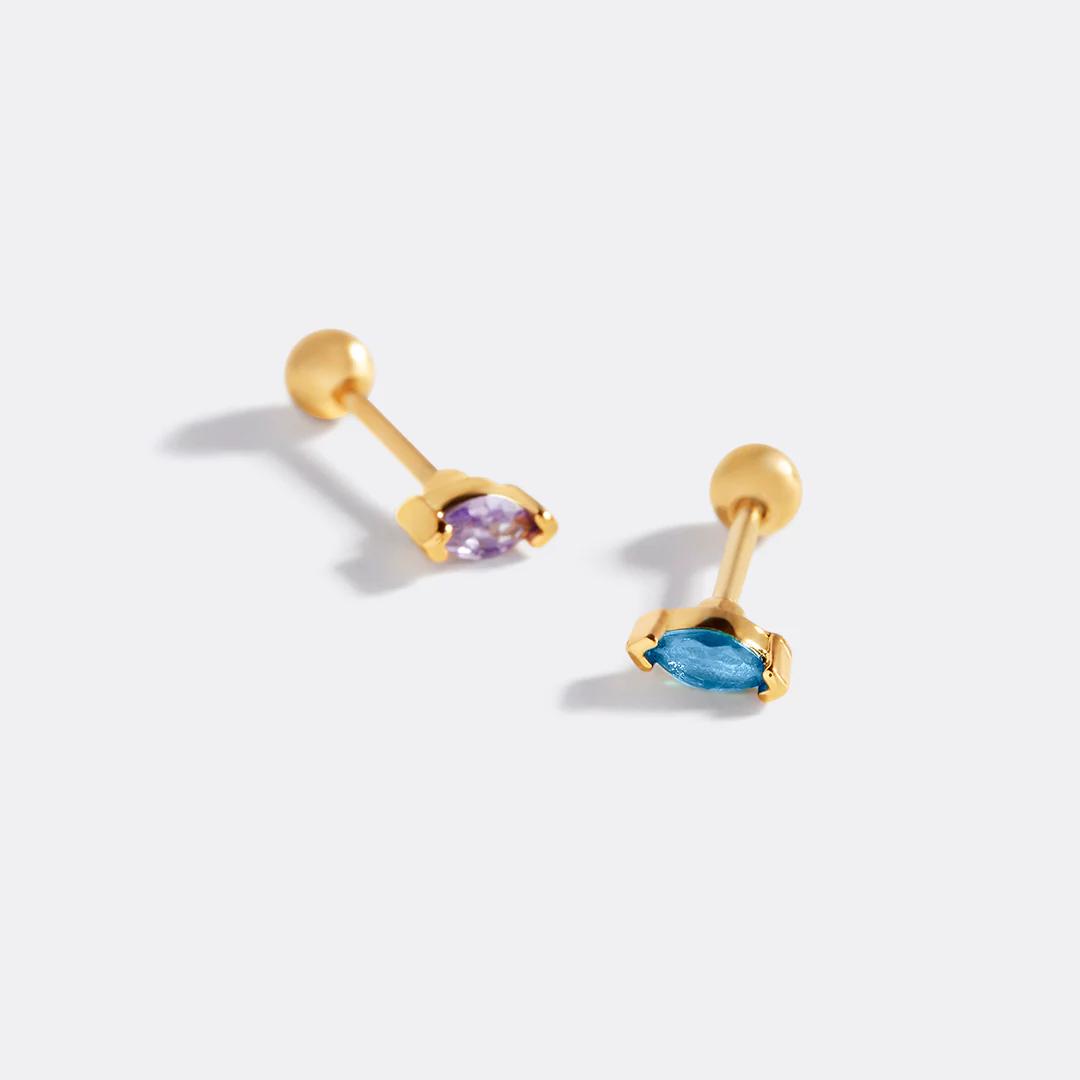 Marquis Gemstone Sleeper Stud Earrings