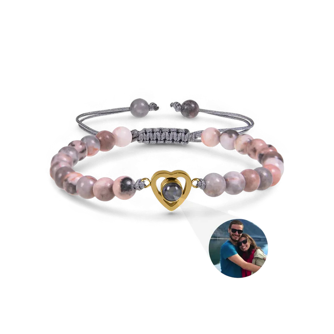 Beaded Heart Photo Bracelet