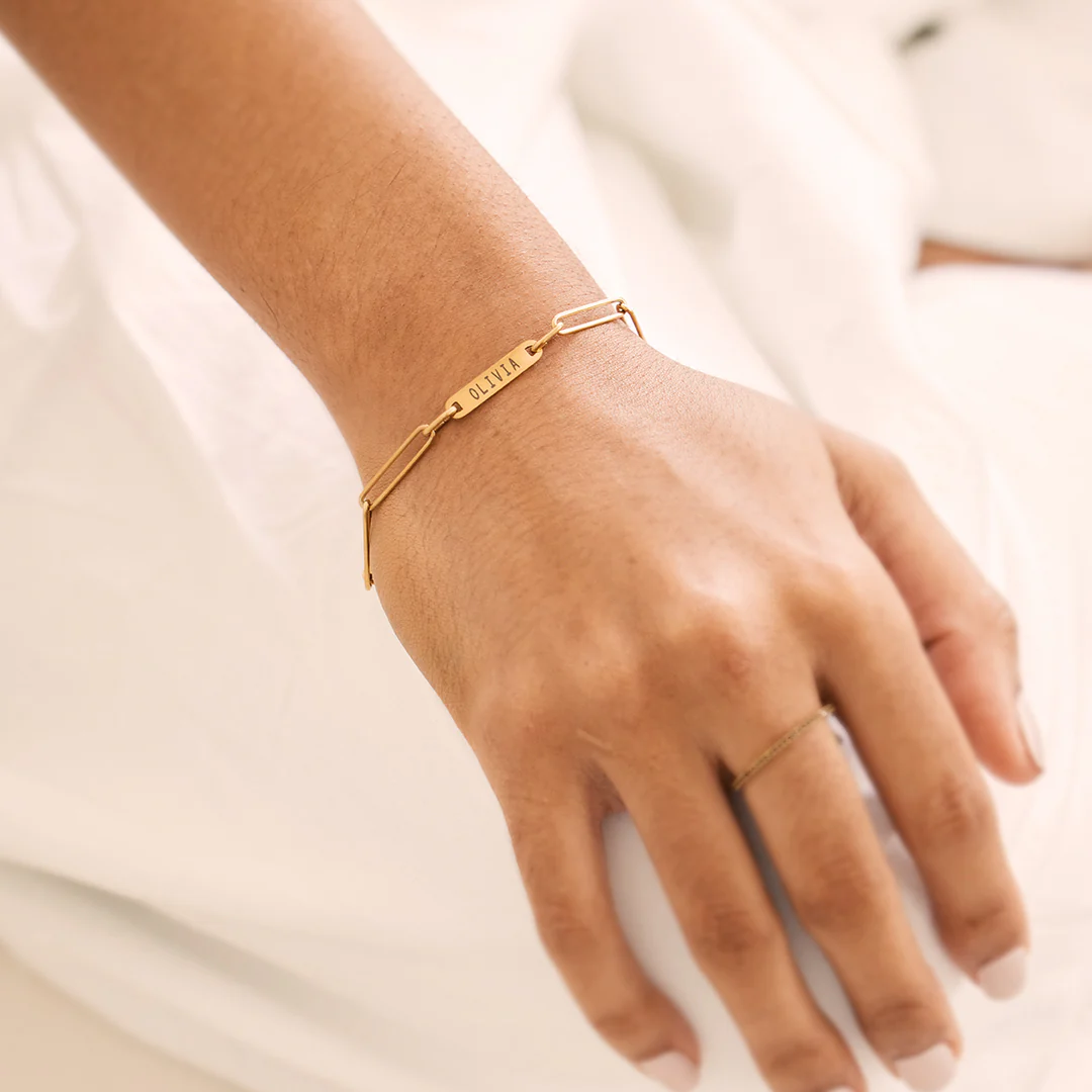 Personalized Paperclip Name Bracelet