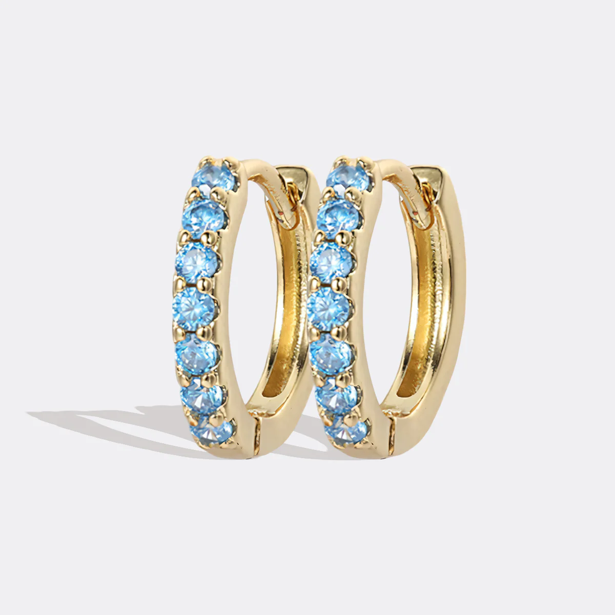 Gemstone Sleeper Huggie Hoop Earrings