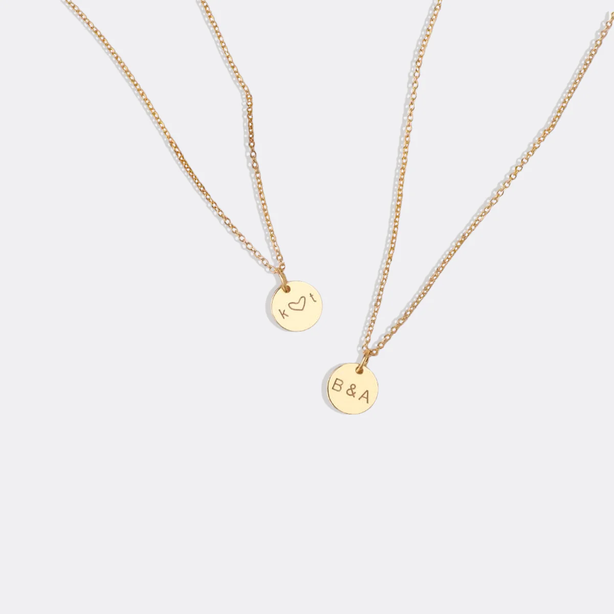 Love Disc Initial Necklace