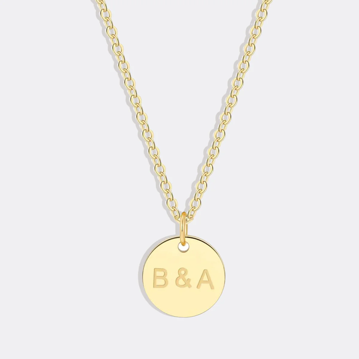 Love Disc Initial Necklace