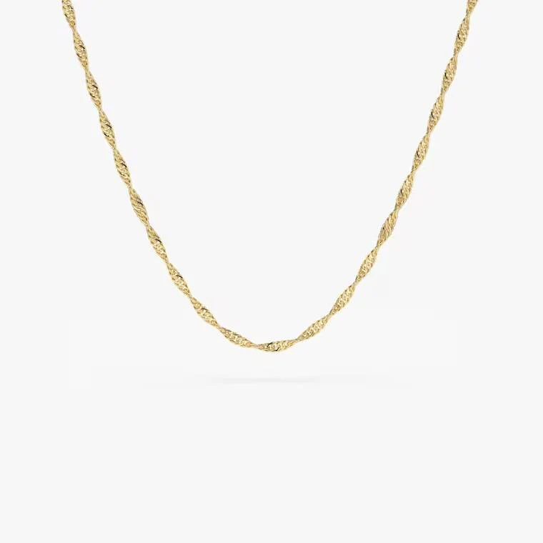 2mm Singapore Twist Chain Necklace