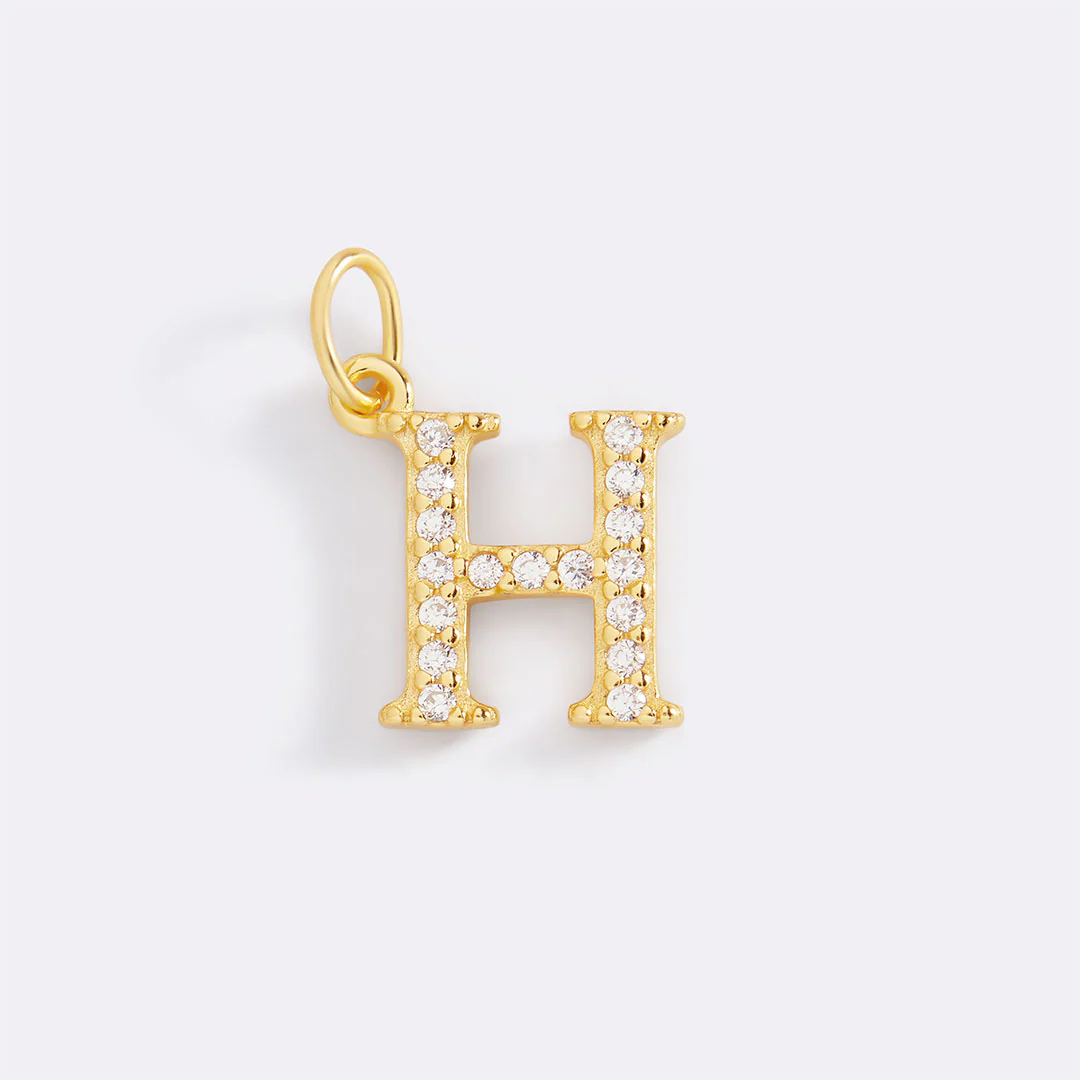 Dainty Pave Initial Charm