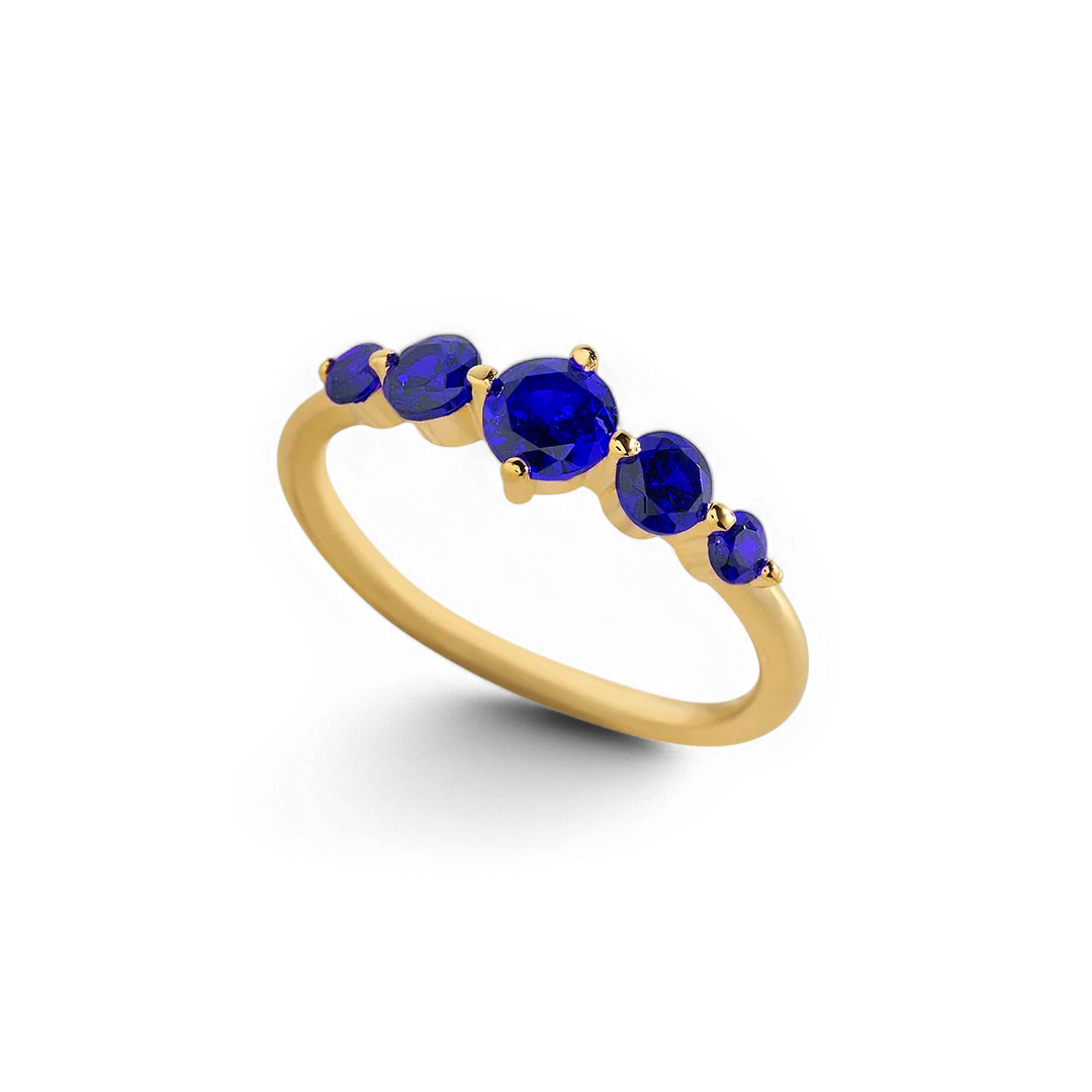 Five Stone Statement Birthstone Ring