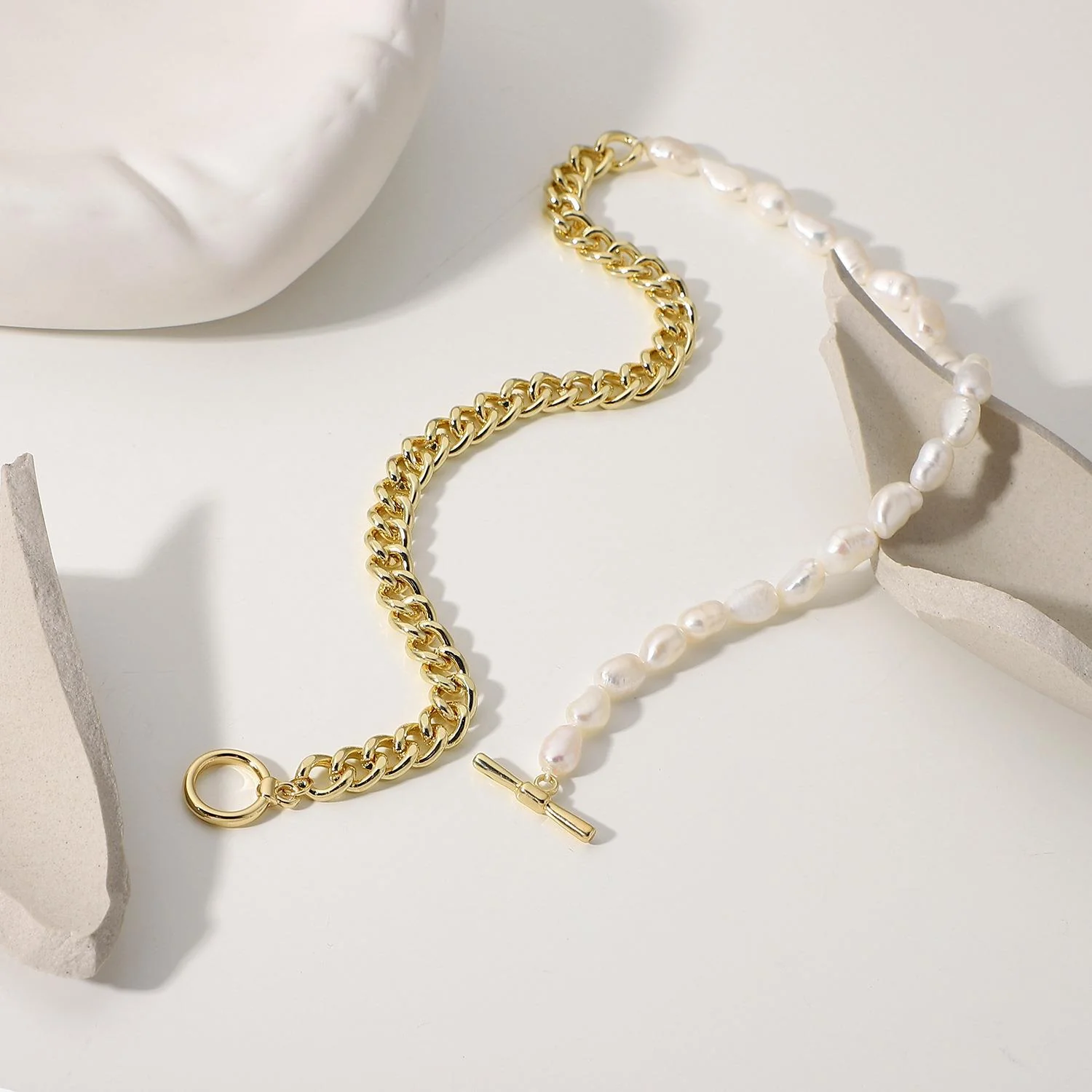 Half Chain Pearl Necklace