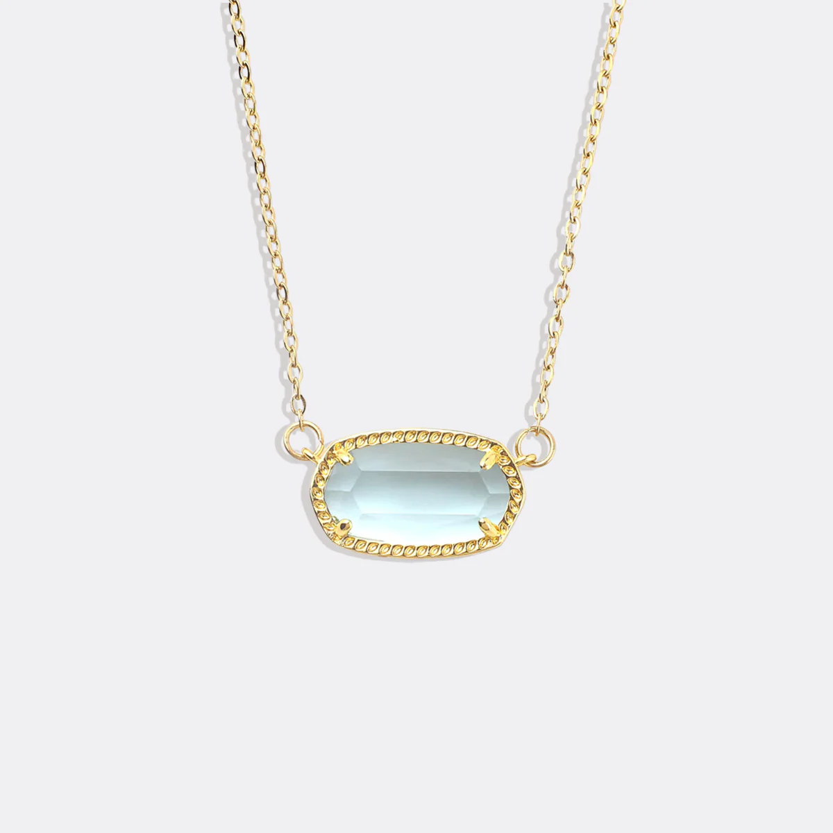 Oval Birthstone Pendant Necklace