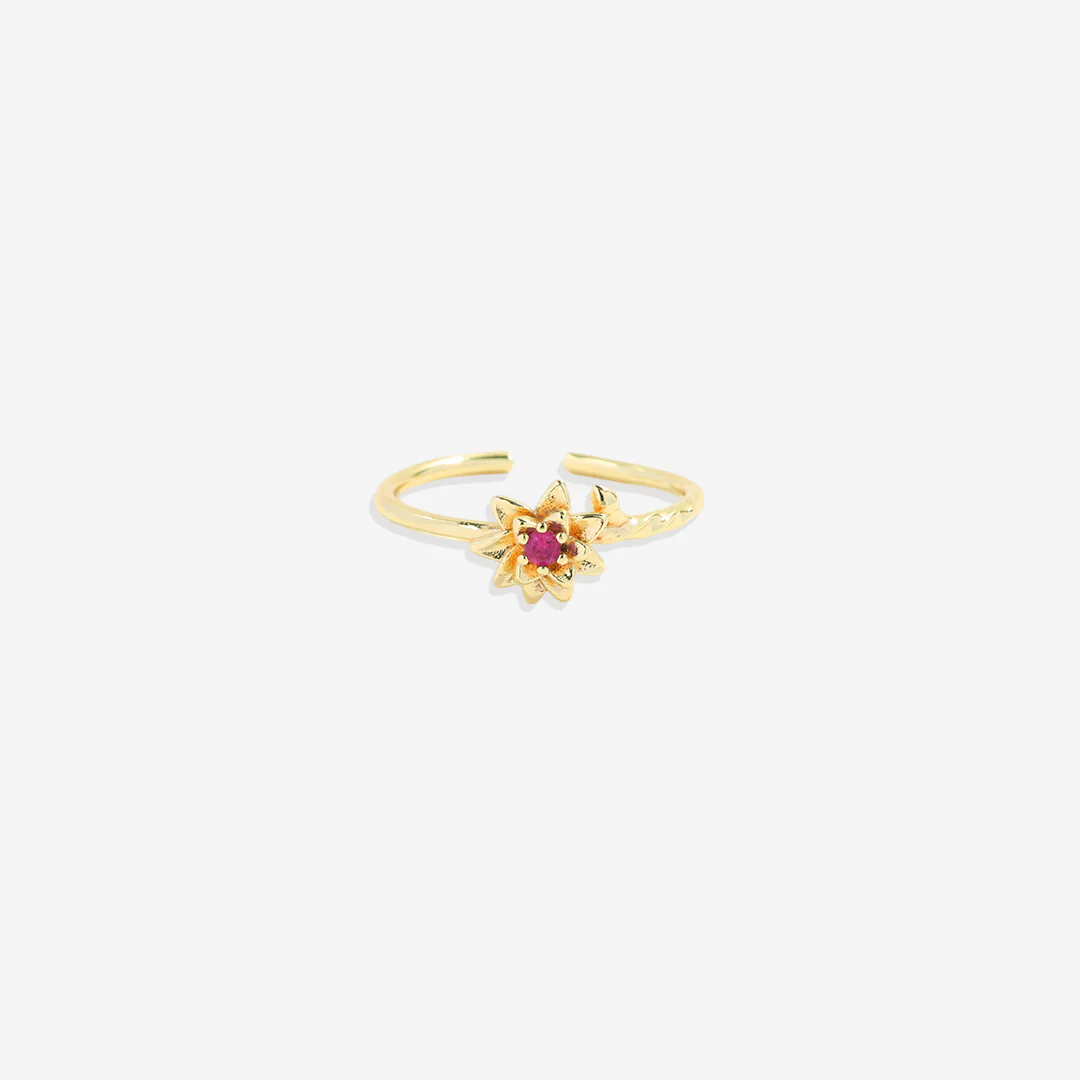 Dainty Gold Birth Flower Ring