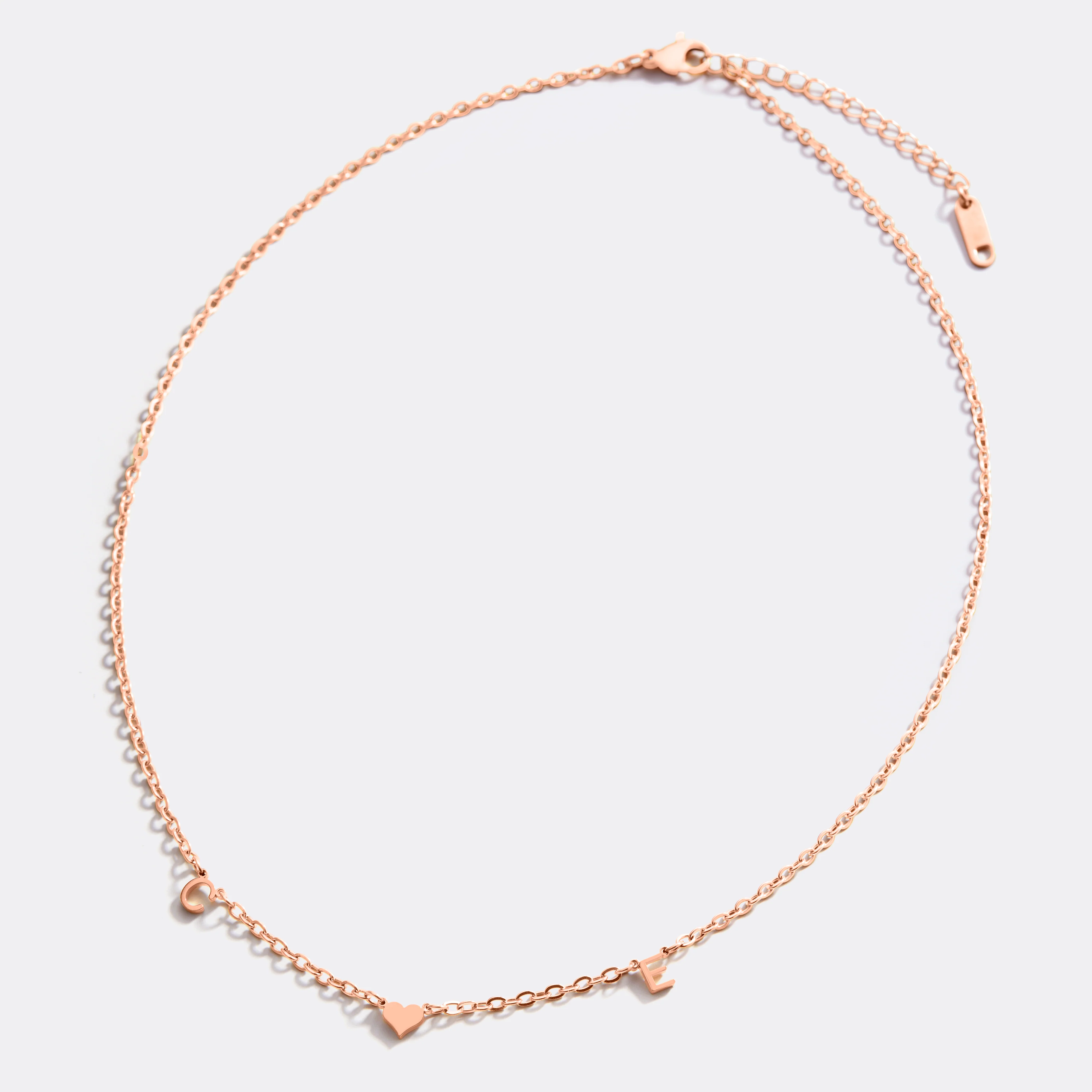 One Heart Initial Necklace