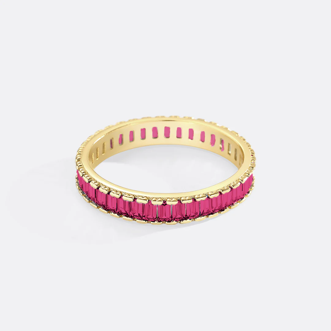 Baguette Birthstone Eternity Band