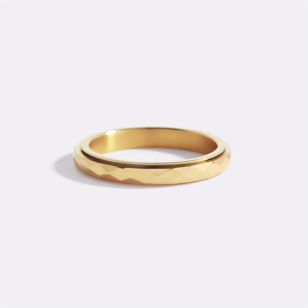 Dainty Hammered Band Spinning Fidget Ring