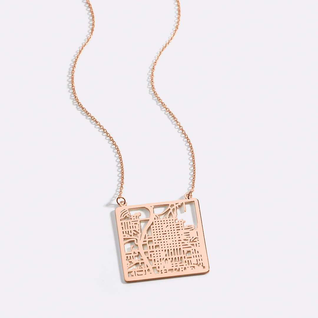 Custom Map Pendant Necklace