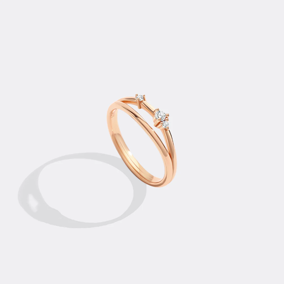 Crescent Moon Diamond Ring