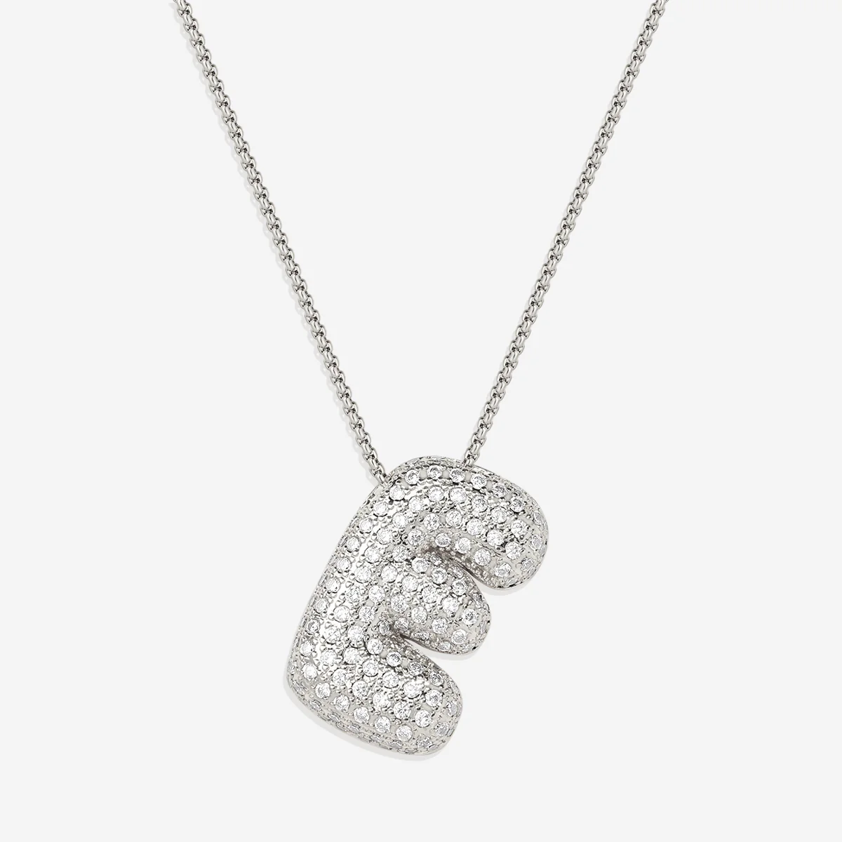 Pave Bubble Initial Necklace
