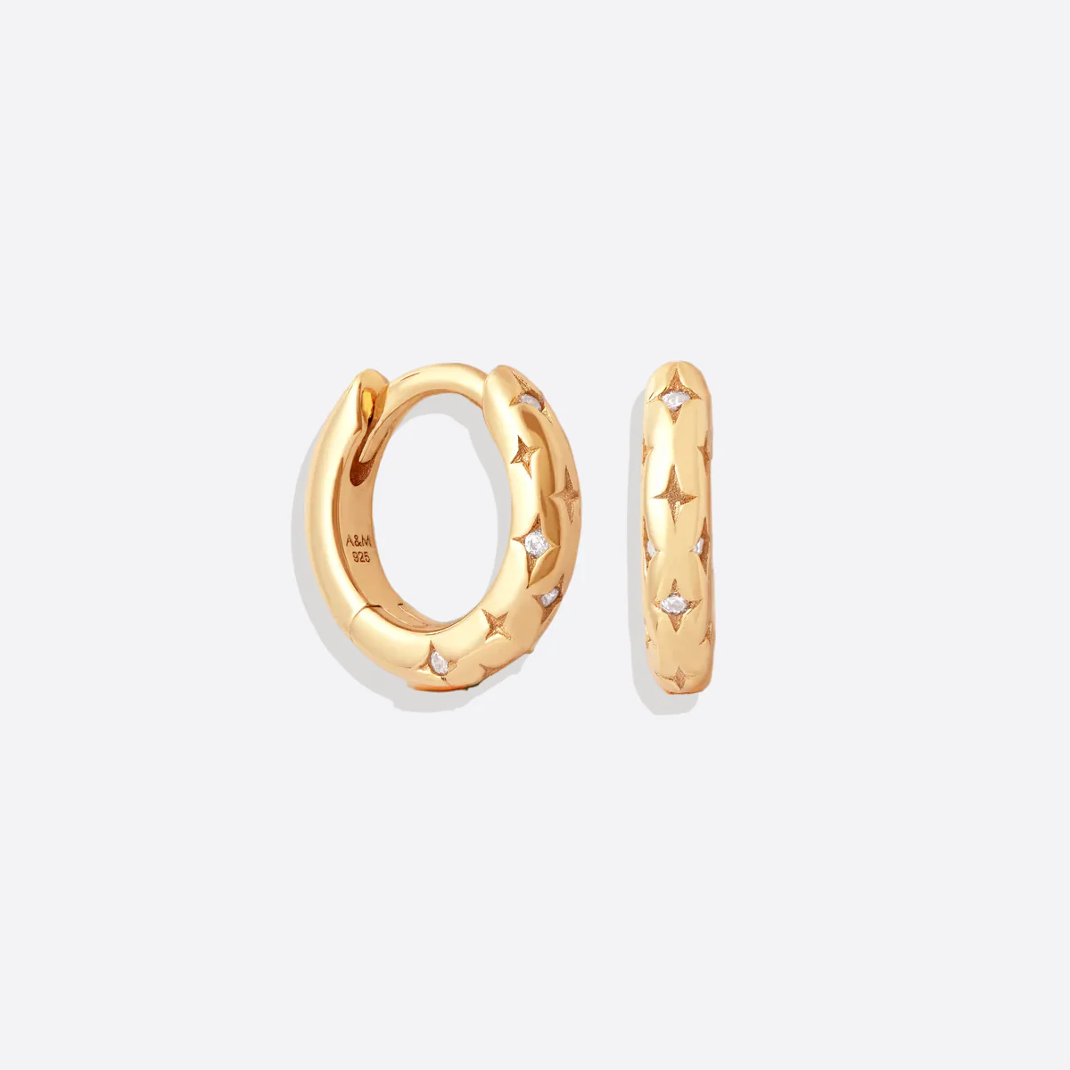 Falling Stars Huggie Hoop Earrings