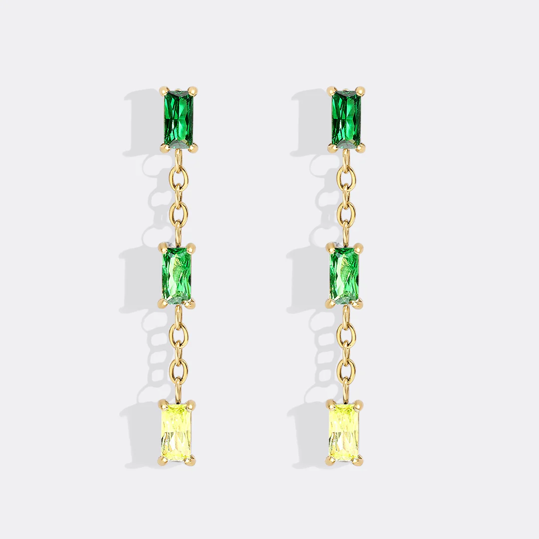 Ombre Baguette Dangle Earrings