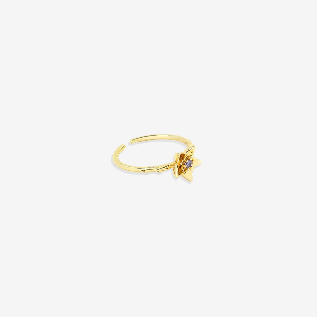 Dainty Gold Birth Flower Ring