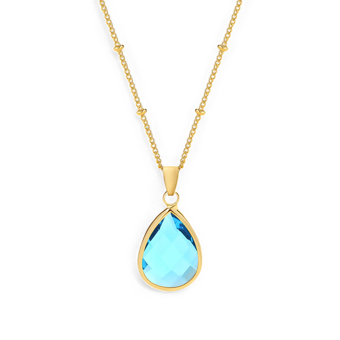 Birthstone Drop Pendant Necklace