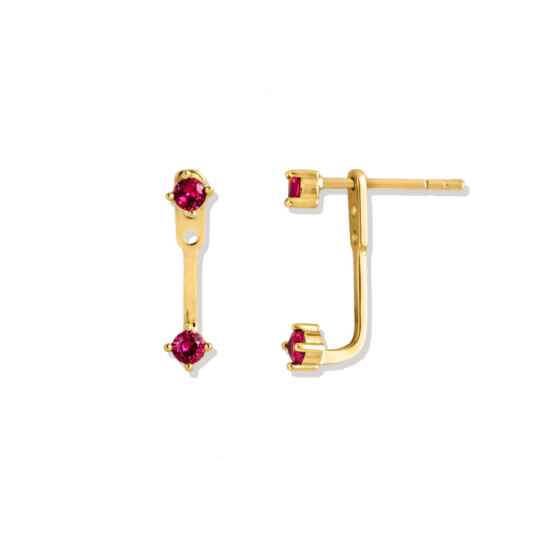 Birthstone Drop Ear Jacket Earrings