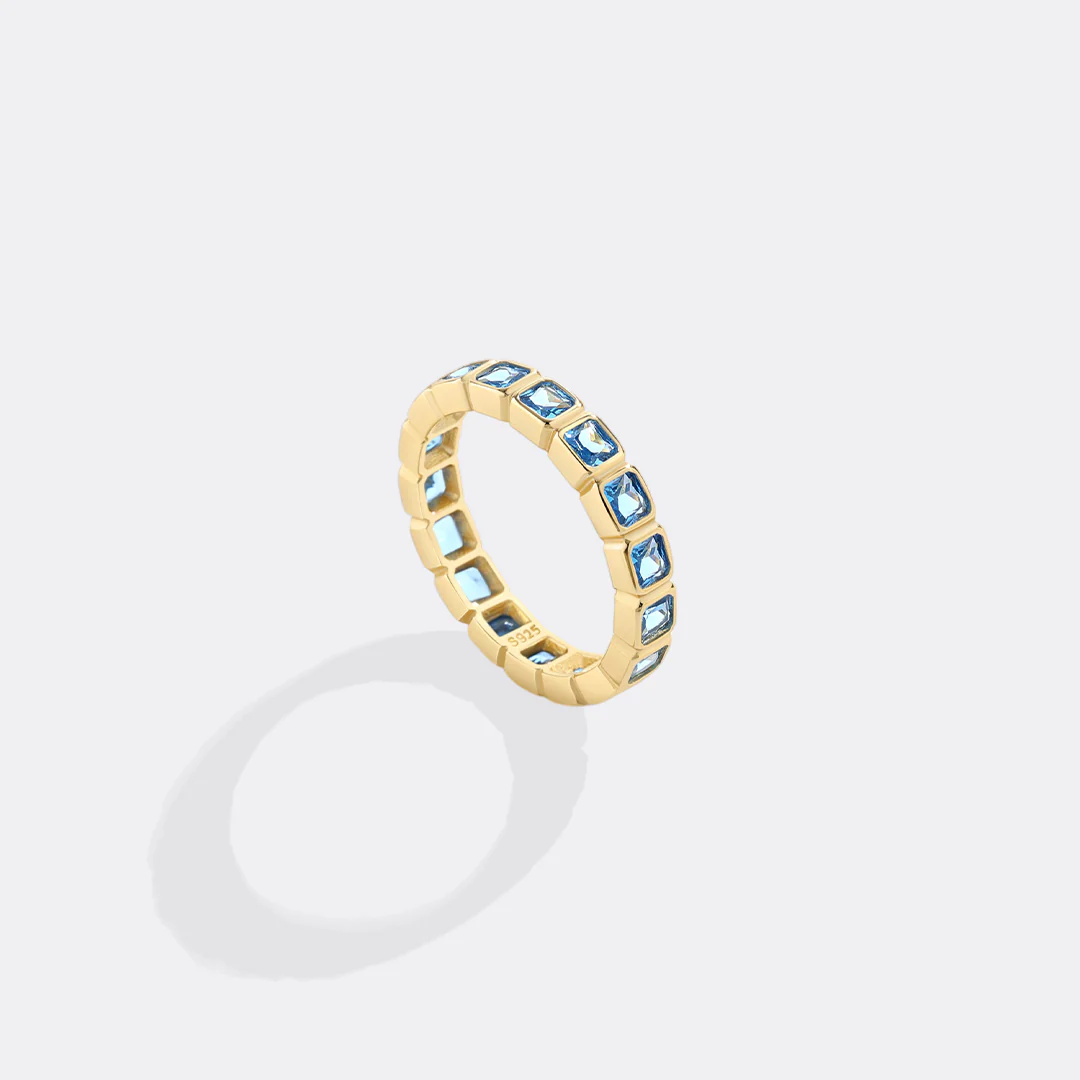 Asscher Cut Birthstone Eternity Ring