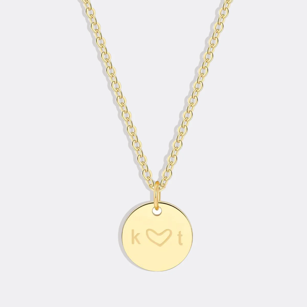 Love Disc Initial Necklace