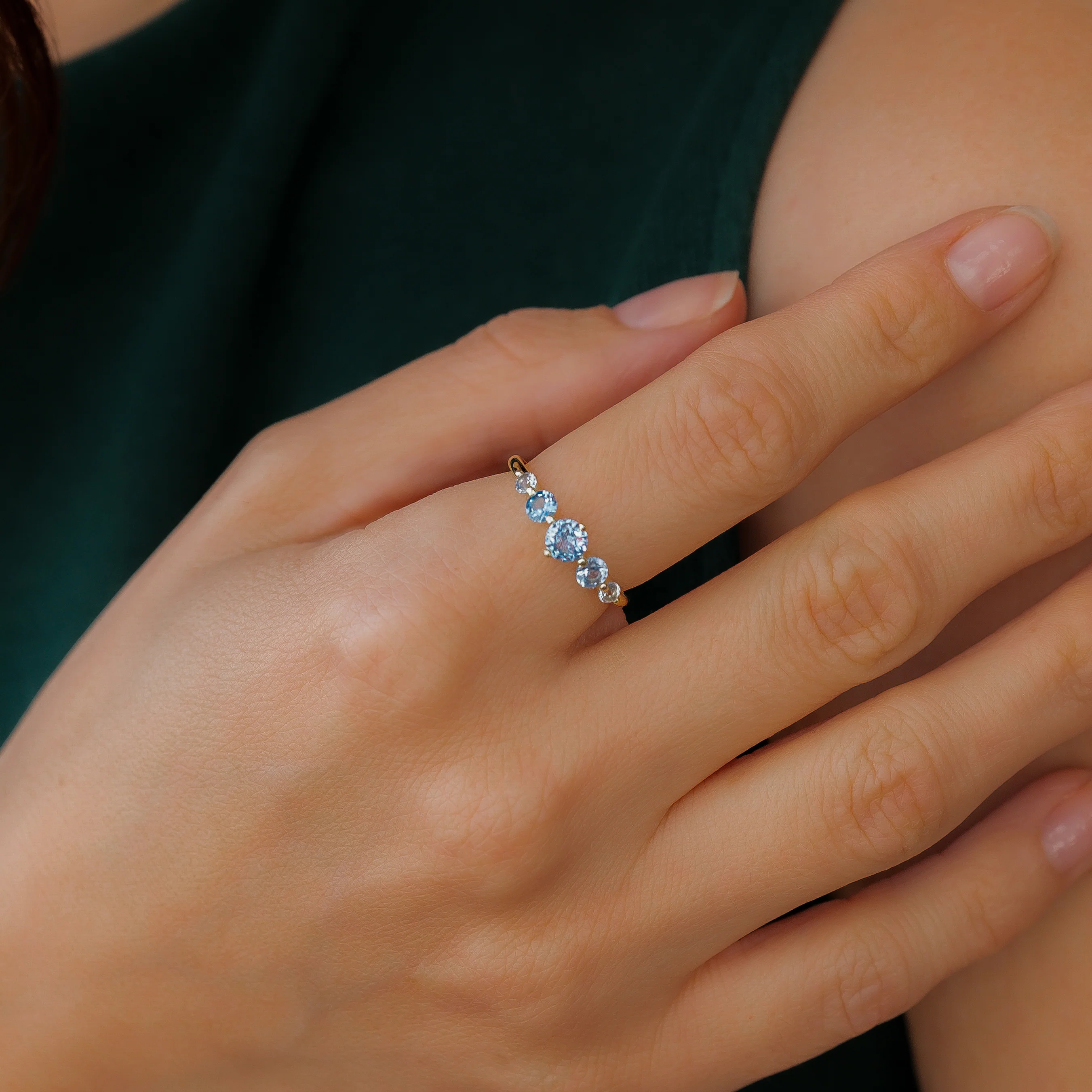 Five Stone Statement Birthstone Ring